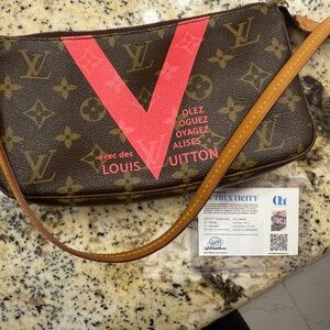 Louis Vuitton Monogram V Line Pochette Shoulder Bag